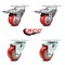 Service Caster 3.5 Inch Red Polyurethane Wheel Swivel Top Plate Caster Total Lock Brake, 2PK SCC-TTL20S3514-PPUB-RED-2-S-2 - alternate 3